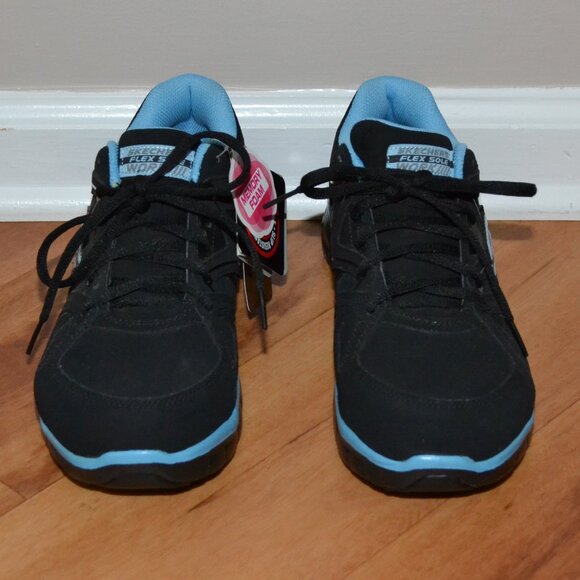Skechers Work NWT Synergy Sandlot Alloy Toe Black/Teal Lace up Work shoes, 9 - Picture 3 of 15